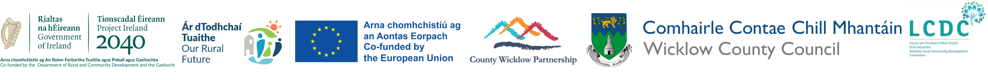 LEADER, Government of Ireland, EU Co-funded, County Wicklow Partnership, Wicklow County Council, LCDC